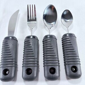 Medline Weighted and Bendable Utensils Set 4 Pcs Adaptive‎ Eating